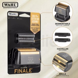 Wahl Repuesto Shaver Cuchillas Y Cabezal Para Máquina Afeitadora Wahl® Finale Original 7043 Negro/Dorado