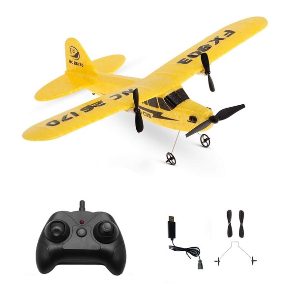 Goolsky FX-803 RC Airplane for Kids & Beginners, 2.4G 2 CH Ready to Fly RC Plane, Radio Controlled Aircraft with USB Charging, Easy to Fly Electric Glider Toy Gift for Boys and Girls