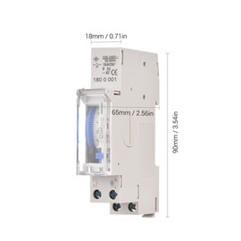 Mechanical 24 Hours Timer Switch AC 220-240V 15 Minutes Interval 96 Times ON/ OFF Programmable Electrical Timer DIN Rail Installation Relay Switch