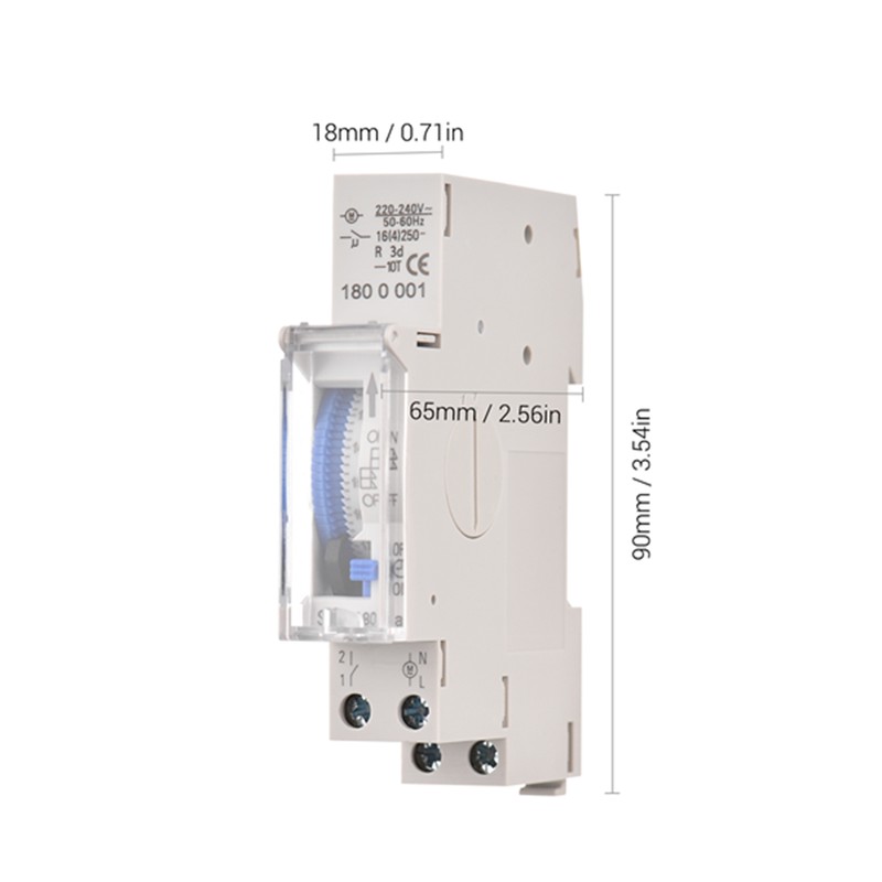 Mechanical 24 Hours Timer Switch AC 220-240V 15 Minutes Interval