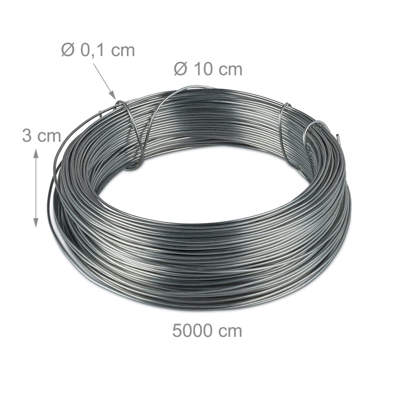 Relaxdays Binding Wire in Set of 3, Rustproof for Garden,