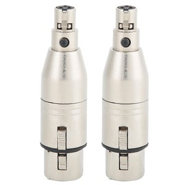 2pcs Mini XLR 3pin Mini XLR 3pin Female to XLR 3pin Female Audio Adapter Connector