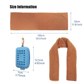 Pack of 2 Cooling Towel for Neck, Microfibre Cooling Towel, Soft Breathable Cold Towel for Sports/Fitness/Hiking/Yoga/Golf/Travel, Creative Products, Cool Touch Ice Towel in 30 x 100 cm/12 x 40 inches
