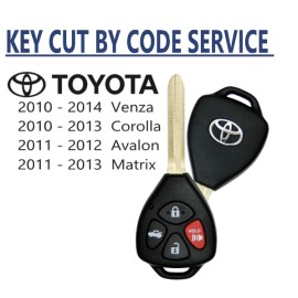 Toyota CUT BY CODE + NEW Toyota Remote Key 2010-2014 Matrix Corolla Avalon GQ4-29T G