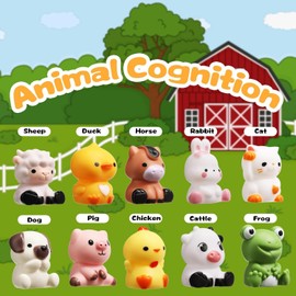 Learning Toys for Toddlers Over 3 Years Old, 20Pcs Farm Animals Toys Montessori Counting, Matching & Sorting Fine Motor Games, Christmas Birthday Baby Boys Girls