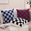 Alysheer Checkered Embroidered Decorative Throw Pillow Covers 18"x 18" Set