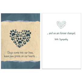 Dog Speak Pet Sympathy Card - "Dogs Come Into Our Lives, Leave Paw Prints on Our Hearts" - Thoughtful Loss of Pet Card with Envelope from a Beloved Companion, 4.75" x 6.75"