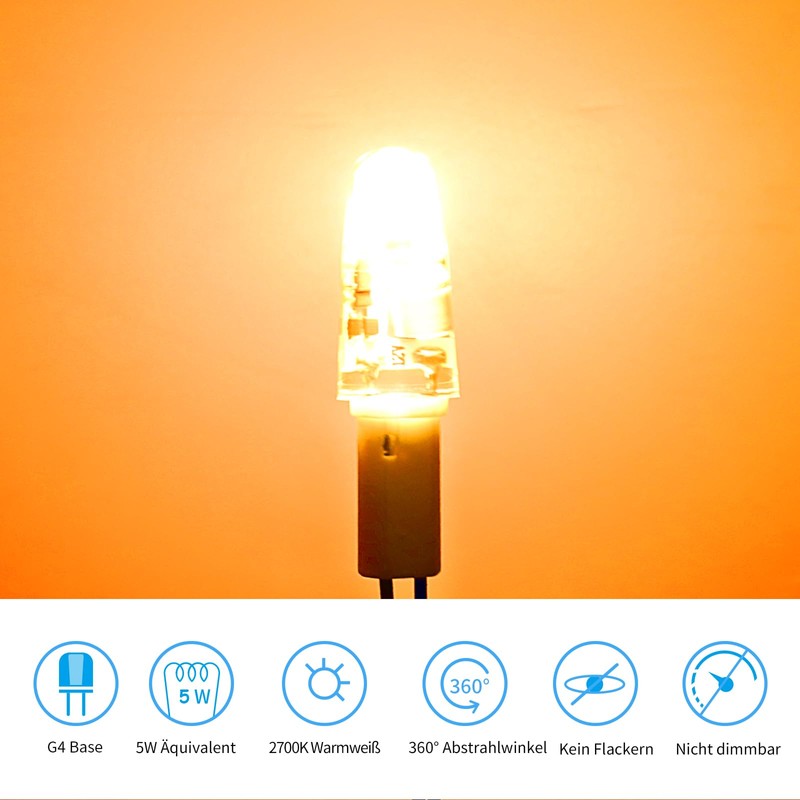 I-SHUNFA G4 LED Bulb, 12V AC/DC G4 Bi-Pin Light Bulbs,