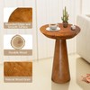 JOLLYMER JOLLYMER Mushroom Side Table, Teak Stool, Natural Plant Stand,