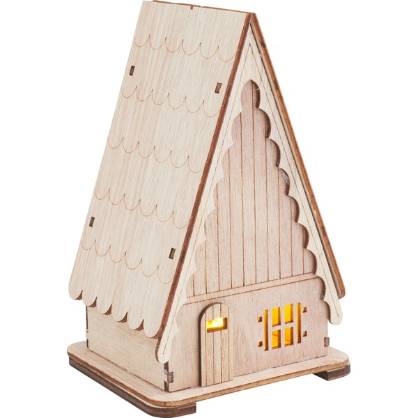 VBS Wooden Roof House Kit with LED, 13 Pieces, 9.2