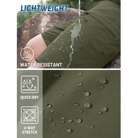 TACVASEN Mens Outdoor Tactical Shorts Elasticated Waist Shorts Mountain Camping Shorts with 5 Pockets,Army Green,32