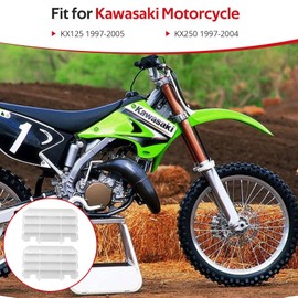 JAVIK 2PCS Radiator Shrouds Guards Louvers Fit for Kawasaki KX250 KX125 1997-2005,OEM# 14037-1310-RZ 14037-1179-RZ 14037-1257-RZ