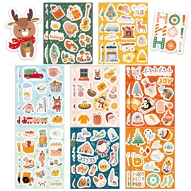 16 Sheets Christmas Stickers for Kids 196pcs Christmas Stickers Crafts for Cards Christmas Gifts for Kids Classroom Stocking Fillers
