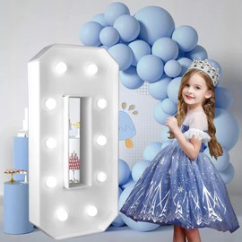 FAYLISVOW 2.4FT/28.74in Marquee Light up Numbers Marquee Number 0 with White Lights for Birthday Party Large Mosaic Frame Letter Cardboard Pre-Cut Giant Cut-Out Thick Foam Board Sign DIY Decorations