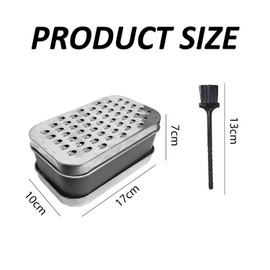1 Set Cheese Grater with 1 Piece Brush, Box Grater with Container and Lid, Stainless Steel Kitchen Grater, Multifunctional Chopper Peeler for Vegetables, Fruits and Cheese