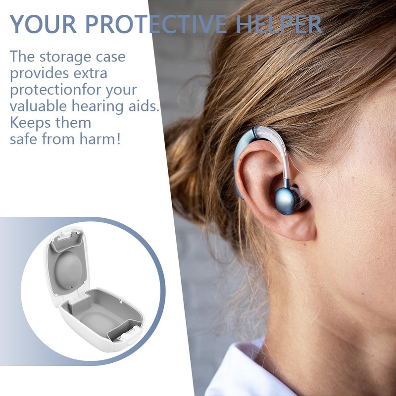 FERCAISH Waterproof Hearing Aid Case, Hearing Aid Storage Box, Portable