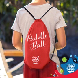 Wooden Paddle Ball (Set of 2) with Red Carry Bag Indoor Outdoor Toy: Fun and Classic Paddleball Game for Boys and Girls, Party Favor Toys Ages 4+