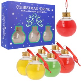 Pack of 6 Christmas Tree Baubles 100 ml for Filling Christmas Baubles Plastic Christmas Tree Decorations Unbreakable Shatterproof