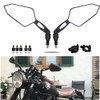 DREAMIZER Balck 8mm 10mm Motorcycle Rear View Mirrors for Handlebars