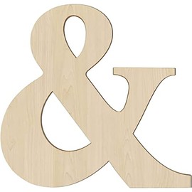 12 Inch Wooden Letters &, 1/5 Inch Thick Blank Unfinished Wood Letter Wooden Sign Board for Painting, Craft and Home Wall Decoration