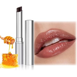 Black Honey Lipstick, Tinted Lip Balm, Moisture Shine Lipstick, Nourishing Lasting Moisturizing Lip Care Balm, Moisturizing Lip Care Balm for Dry Lips (Black, M)