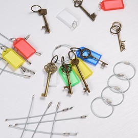 Silver 5.9in/15cm Stainless Steel Keychain Cable,Wire Diameter 2mm Metal Key Ring Loop Suitable for Sports/Travel/Luggage Tag Holder/ID Tags/DIY Accessories,20 pieces