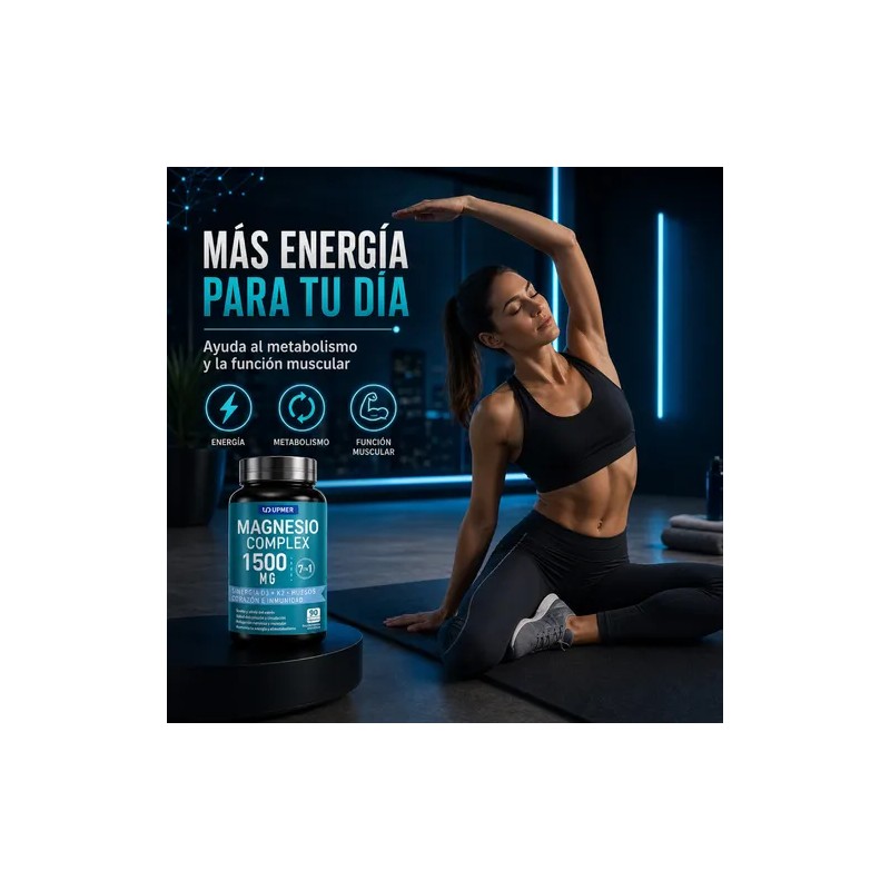 Magnesio 1500mg Complejo Tipos Cápsulas Sueño Estrés