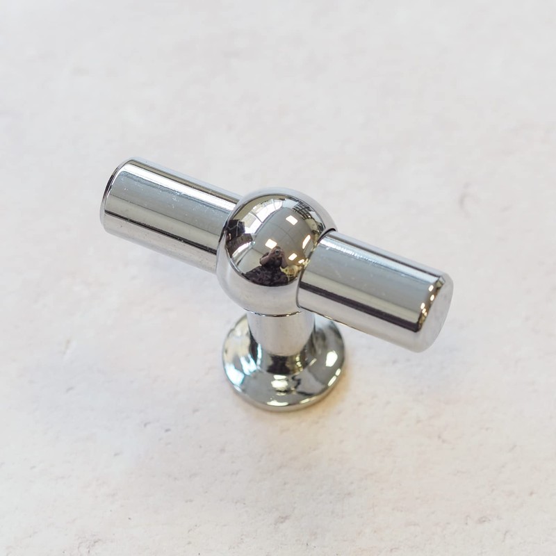 Polished Chrome T-Bar Handle for Kitchen Cabinets | 14mm Diameter