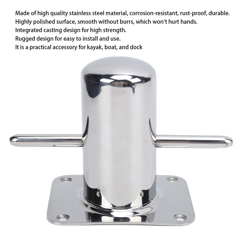 316 Stainless Steel Single Mooring Bitt Heavy Duty Cross Bollard