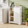 Tangkula Bathroom Storage Cabinet, Slim Floor Cabinet with Toilet Paper