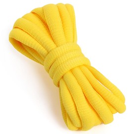 VSUDO 71" Oval Yellow Shoe Laces for Sneakers, Half Round Athletic Basketball Shoelaces, Running Sport Shoestrings [1 Pair-Yellow-180CM]
