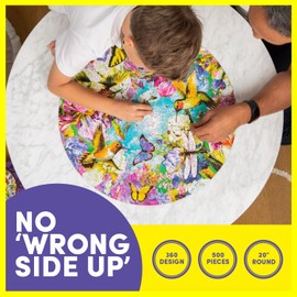 A Broader View Hummingbirds Round Table Puzzle - 500 Pieces, Jigsaw Puzzles For Adults & Kids, Suitable For Groups Of 2 Or More, Everyone Gets The Best Seat At The Table, Incl. 12x12” Poster