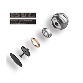 WedFeir Kinetic Desk Toy Balls, Full Body Optical Illusion Metal Stress Ball, Fidget Spinner Ball Desktop Gyro, Gifts for Adults Kids. ( Sliver )