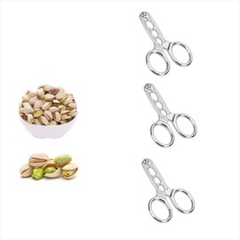 3 Pcs Nuts Pistachio Sheller Opener Kitchen Tools Stainless Steel Nutcracker Multi-Function Walnut Pine Sheller Opener Nut Crackers Specialty Tools and Gadgets（Silver）