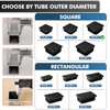 shinfly 35x35 mm Square Tube Inserts, Black PE Plastic End