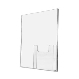 Marketing Holders Wall Mounted Sign Holder Sleeve 8.5 Inch by 11 Inch with Double Sided Tape and 4 Inch Trifold Brochure Pocket for Event Schedules and Services for Hotels and Venues
