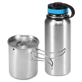 UPALDHOU 1000ml Water Bottle,Stainless Steel Insulated Bottle with 750ml Water Cup for Camping Hiking