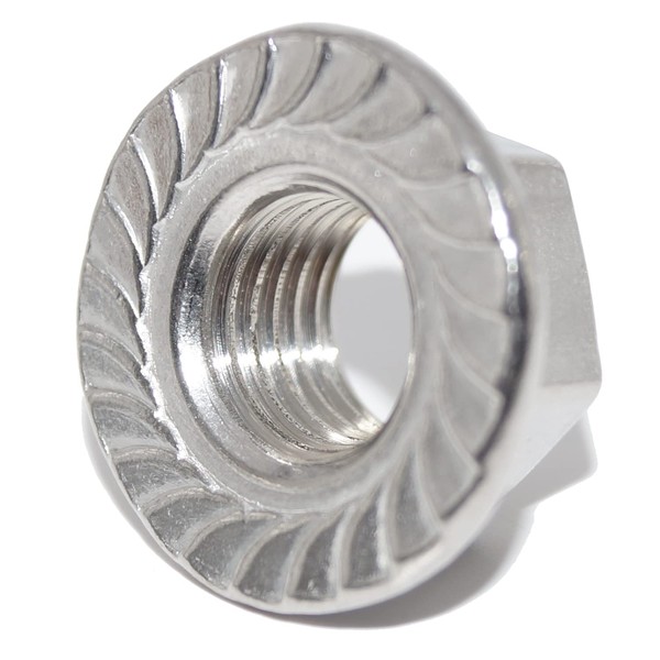 Hex Nuts M3 6 Pieces with Flange and Locking Toothing