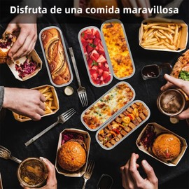 TOPTHEROAD 50Pcs Moldes para Hornear, MIni Moldes de Aluminio con Cucharas y Tapas Ideal para Pan, Pastel, Brownies Hornear