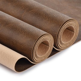 Faux Leather Fabric, Soft Synthetic PU Fabric Material, Thick Durable Synthetic Repholstery Leather Vinyl, Soft Touch Distressed DIY Crafts, Upholstery - Individual 1 Yards Cut 36" x 54"- Bark
