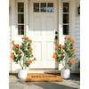 38 inch 2 Pack Artificial Orange Camellia Trees in Pot