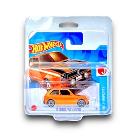 Hot Wheels '73 Honda Civic Custom (Orange) 8/10 HW J-Imports - 2023-117/250 (Short Card) - COMES IN A KLAS CAR KEEPER PROTECTIVE COLLECTORS CASE - HKK67
