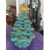 Ceramic Christmas Tree Large Green Tabletop Tree Multicolored Lights 11"