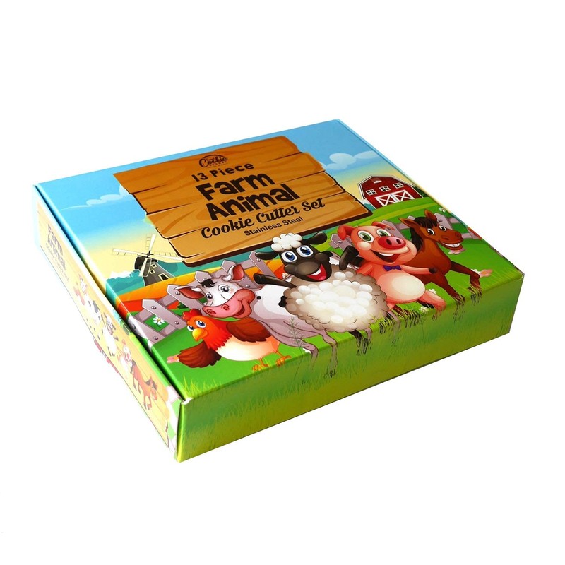 Farm - Juego de cortadores de galletas, 13 piezas, acero