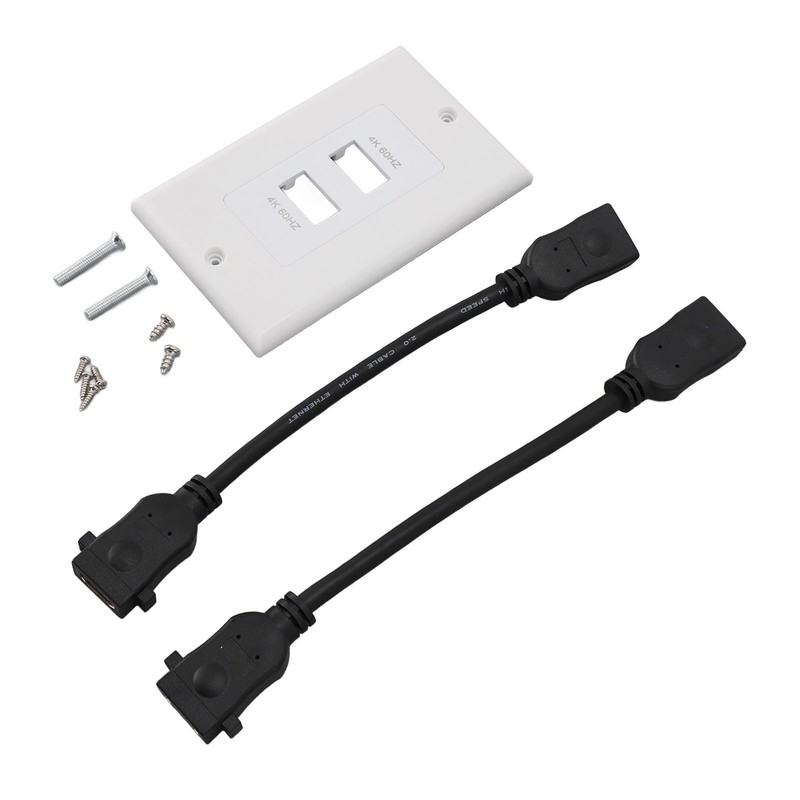 2 Ports HD Multimedia Interface 2.0 Wall Plate 4K 60Hz