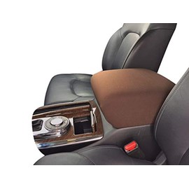 Auto Console Covers- Fits The Infiniti QX80 2014-2024 Center Console Armrest Cover Waterproof Neoprene Fabric - Brown