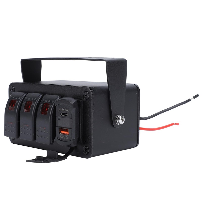 3 Gang Rocker Switch Panel, Waterproof Toggle Switch, Marine Boat