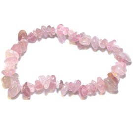 Chip Bracelet on Elastic Drawstring | Gemstone Stretch Bracelet for Men and Women | Healing Stone and Jewellery for Every Day, Gemstone, rose quartz