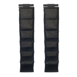 Shonpy 2pcs Home Storage Hanging Closet Organizer,Sweater Organizer with 6 Shelves (Black)