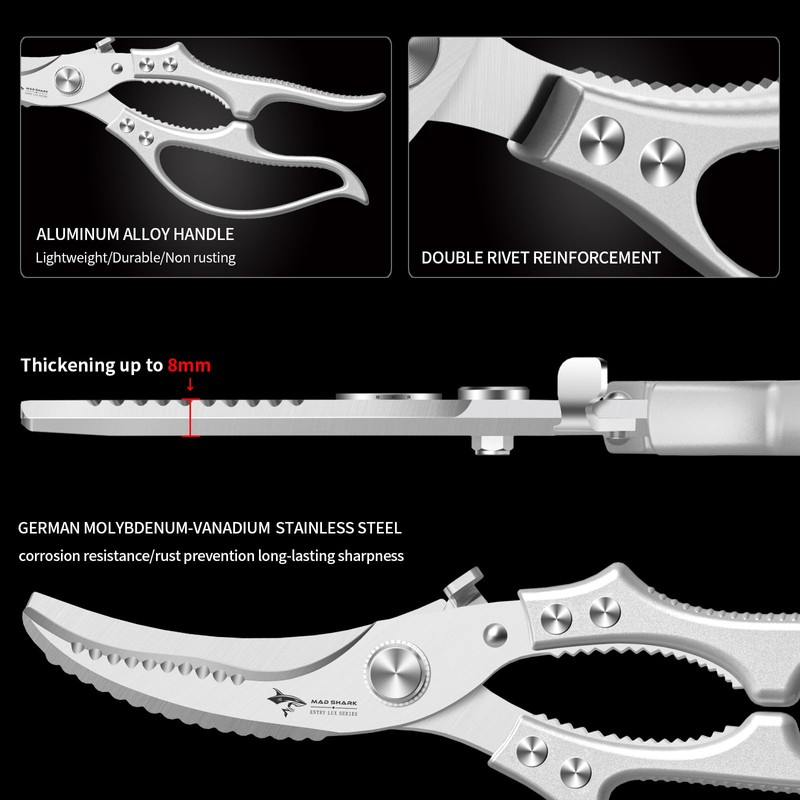 MAD SHARK Heavy Duty Poultry Shears, Kitchen Shears with Non-Slip